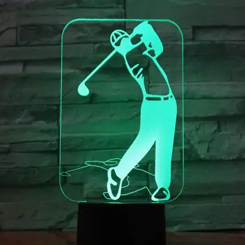 Az új Golf Sport Téma 3D Lámpa LED-es Éjszakai Fény, 7 Szín, Változás, Érintse meg a Hangulat Lámpa, mint Barátok, Gyerekek Szülinapi Ajándék 977