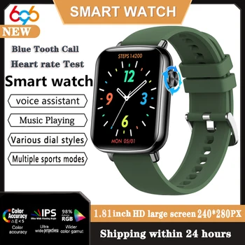 1.81 Hüvelyk Blue Tooth Hívás Smart Óra Zene Lejátszás Vízálló Órák Egészségügyi Monitoring Sport Smartwatch Férfiak Nők Több Tárcsázza