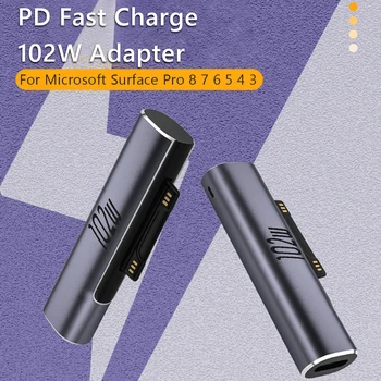 102W 6.8 A PD-Gyors Töltés Csatlakozó Átalakító a Microsoft Surface Pro X 8 7 6 5 4 3 Menj Könyv USB-C Töltő Mágneses Adapter