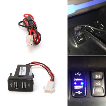 12V 2.1 Kettős 2 Port USB Autós Töltő Csatlakozó Adapter w/ LED-Toyota-