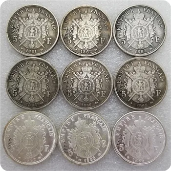 1861-1866 FRANCIAORSZÁG 5 FRANK ÉRME MÁSOLATA emlékérme-replika érme, érem, érmék kollekcióhoz