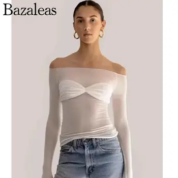 2023 bazaleas bolt traf Íj Növény Felső háló üreges T-shirt Pólók Felszerelt Vágott Póló Aranyos lásd a hivatalos női ruházat