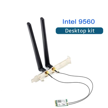 2030Mbps Intel 9560 kétsávos Vezeték nélküli Asztali Készletet Bluetooth 5.0 802.11 AC M. 2 CNVI 9560NGW Wifi Kártya Antenna Beállítása Asztali PC