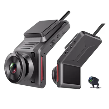 4G Autós Kamera Elöl, Belső Kamera, 2inch HD 1080P Mini Kamera, Dual Kamera Távoli Monitor, Loop Felvétel & GPS