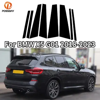 8db Autó ablakkeret Pillér Post Trim Matricák BMW X5 G01 2018 2019 2020 2021-2023 B C Oszlop Takarja Stílus Tartozékok