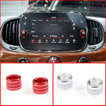 A Fiat 500 2016-2022 Autó Kötet Multimédia Gomb Gyűrű, Dekoratív Fedelét Alumínium Ötvözet Hangerő Beállítása Védő Kiegészítők