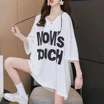 A nők Közepes Hosszúságú Túlméretes póló, Laza Nana Kpop Divat Nő Blúz 2023 Dongdaemun koreai Ruhát, Ruhát a Tizenévesek