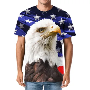 Amerikai Zászlós Póló Férfi Rövid Póló Nyári Tshirt USA-ban Nyomtatott póló 3D Grafikus Ruha Alkalmi Design Túlméretezett Felsők Pólók