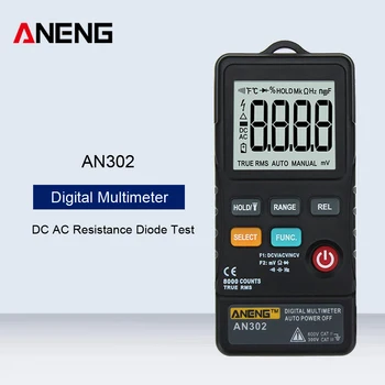 ANENG AN302 Hordozható Automatikus Digitális Multiméter Villanyszerelő Karbantartó Eszköz Egyetemes Táblázat DC AC Ellenállás, Dióda Teszt