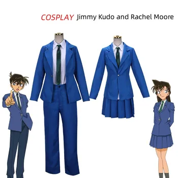 Anime detective Conan Edogawa Cosplay Férfiak, mind a Gyermek Jelmez Jimmy Kudo Rachel Moore Egységes Halloween