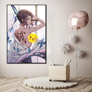 Anime Démon Vadász Vászon Poszter Kocho Shinobu Wall Art Festmény Lóg A Képek Kinyomtatásához Otthoni Hálószoba, Nappali, Dekoráció Ajándék