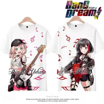 Aranyos, Aranyos BanG Álom! 3D Nyomtatás póló Nyári Divat Kerek Nyakú, Rövid Ujjú Népszerű Japán Anime Streetwear Plus Size