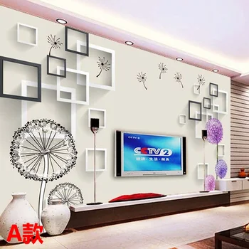 beibehang 3d-s sztereoszkópikus háttérkép nappali, hálószoba, TV háttérkép TV háttérben modern minimalista festmény Pitypang
