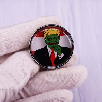 Elnök Trump-Pepe Pin MINKET Választások Pepe A Froggg Bross Vicces Jelvény