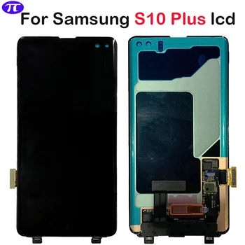 Eredeti LCD Samsung Galaxy S10 Plus LCD Kijelző érintőképernyő Digitizer Csere SAMSUNG G9750 S10 Plus LCD S10+