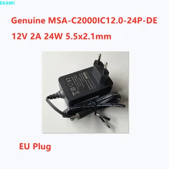 EU-Csatlakozó, Valódi 12V 24W 2A 5.5x2.1mm CWT-ISO KPC-024F MOSO MSA-C2000IC12.0-24P-DE AC Adapter HIKVISION Tápegység Töltő