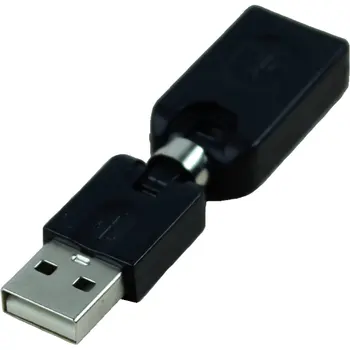 Fekete USB 2.0 Férfi-USB Női 360 Fokos Forgatási Szög Hosszabbító Adapter