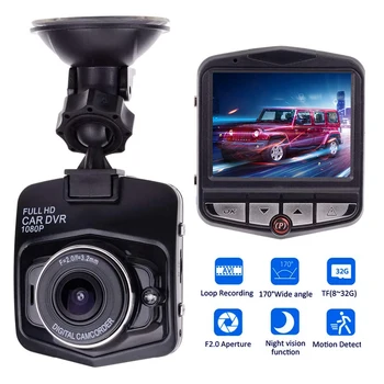 Fellostar éjjellátó Autó Kamera Hordozható HD DVR Felvevő Kamera Loop Felvétel Mozgásérzékelő Automatikus Vehicel Dashcam