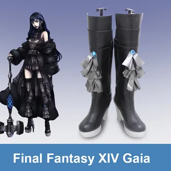 Final Fantasy XIV Gaia Cosplay Jelmez Paróka Cipő Női Lány Ruha Fekete Ruhát Halloween Farsang Harci Egyenruha