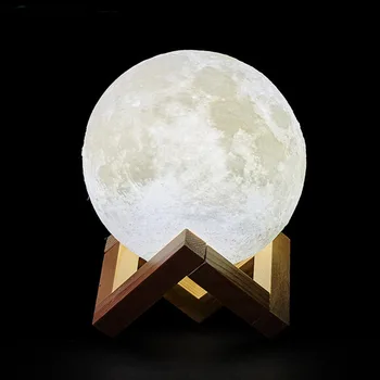 Hajó 3D Nyomtatás Újratölthető Hold Lámpa LED-es Éjszakai Fény, Kreatív Érintés Kapcsoló a Hold Fény Hálószoba Dekoráció Születésnapi Ajándék
