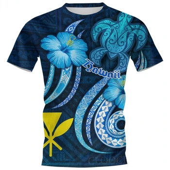 Hawaii T-shirt, 3D Polinéz Teknős Nyomtatás a Férfiak, mind a Nők, Nyári Unisex Alkalmi, Rövid Ujjú Póló, jó Minőségű, Nagyméretű