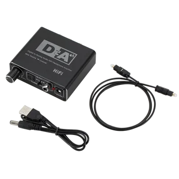 Hordozható Hifi Erősítő DAC Digitális-Analóg Audio Átalakító RCA, 3,5 mm-es Fejhallgató Erősítő Toslink Optikai, Koaxiális Kimenet 24bit dac