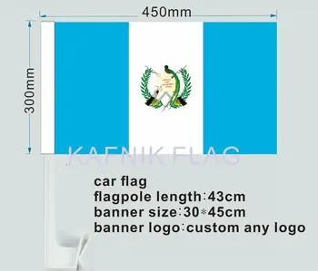 KAFNIK, 30*45cm Republica De Guatemala ablak, Autó, zászló poliészter Autó dekoráció a zászlórúd Ingyenes Szállítás