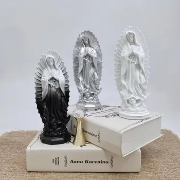 Katolikus Madonna Szent Szobor Minimalista Méltóságteljes Lakberendezés Elegáns Mexikó Madonna Műgyanta Szobor Krisztus Asztali Figura