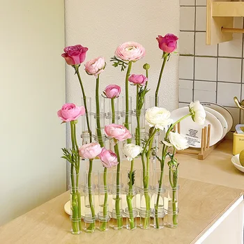 Kreatív, Modern, Egyszerű Teszt Rube Átlátszó Üveg Váza Haza Nappali Asztal Virág Művészet Hidroponikus Növény Megállapodás Dekoráció