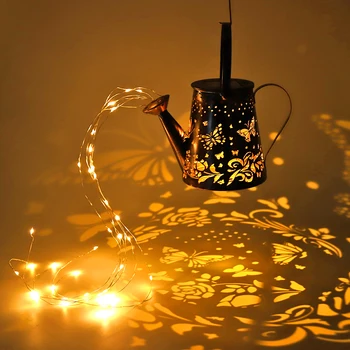 LED-es Napelemes Lámpa Kovácsoltvas Üres kannával Projektor Lámpa Kerti Sétány Udvaron Út, Dekoráció, Dísz
