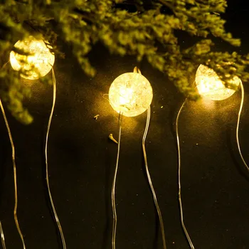 LED Tündér String Fények, elemes LED Réz Drót String Lámpák Kültéri Vízálló Üveg Világos Hálószoba Dekoráció