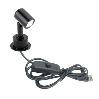 LED USB 5V-os Led Spot Lámpa 3W Felületre Szerelt Szekrény Bemutató Pult Ékszerek Lámpa Szögben Forgatható Felső Mini Reflektor