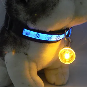 LED Világító Kutya, Macska Nyakörv Medál, Állítható Lumineszcencia Mód Izzó Pet Nyakörv Kutya Kiegészítők Kis Kutyák Éjszakai Gyaloglás