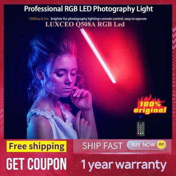 LUXCEO Q508A RGB Led Videó Fény Pálca Fotózás Cső Lámpa Távirányító 8 Szín 3000K-5750K Fotó Világítás