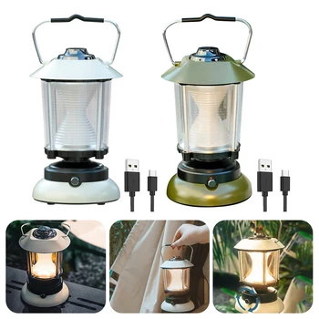 Lóg Retro Camping Fények Hordozható Kerti Lámpa Dimmerable Sátor Újratölthető Sürgősségi Lámpa LED Kültéri Kemping Lámpa