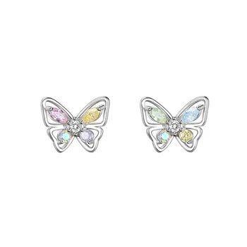 Minimalista Réz ezüst bevonat Pillangó Fülbevaló Női -Divat Nyári Fülbevaló Egyedi Design, Elegáns Stílus