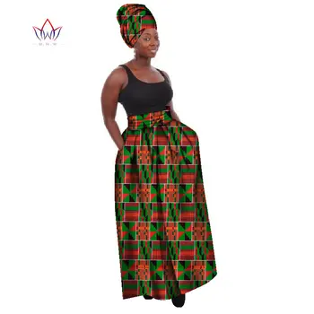 Nyári Dashiki Afrikai Magas Derék Labdát Felnőtt Szoknya Bazin Riche Afrikai Szoknya+ fejkendő itt Africaine Pour Les Femmes WY268