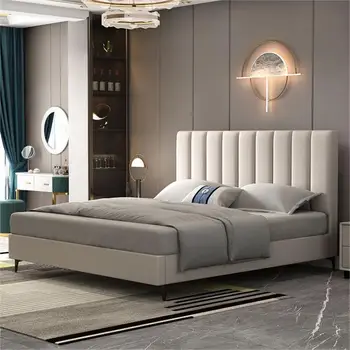 Olasz minimalista bőr ágy 1,8 méter dupla kortárs szerződött a hálószobában fény tervező luxus web de hiszen ki