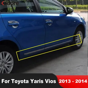 Oldalsó Ajtó Test Trim Toyota Yaris Vios Sedan 2013 2014 Chrome Ajtót Vonal Panel Streamer Fröccsöntés Köret Szalag Kiegészítők