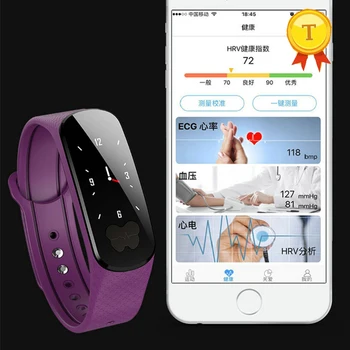 pontos EKG+PPG Karkötő Vérnyomás HRV pulzusmérő Fitness Tracker Vízálló PULZUSMÉRŐ BP Okos karszalag ios-android