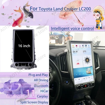 Qualcomm Tesla Képernyőn Android rádióvevő Toyota Land Cruiser LC200 2016 2017 2018 2019 GPS Navi Sztereó Felvétel Fej Egység