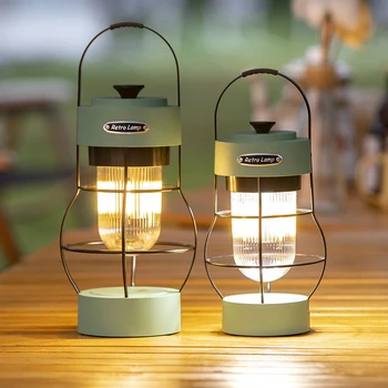 Retro Hordozható Kemping Lámpás Szabadtéri Kerozin Vintage Tábor Lámpa 3 Világítási Mód Sátor Fény a Túrázás, Hegymászás Udvar