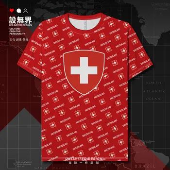 Svájci Svájc Zászló minta Gyors Száraz póló maximum márkájú Rövid ujjú szabadidő ruházat, Fitness Edzés nyári ruha
