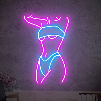 Szexi Test Led Neon Sign Női Nő Ábra Neon Fények Hálószoba Fali Dekoráció Bár KTV Szabott Éjszakai Fény Lámpa