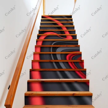 Színek 18 Lépcső padlómatrica Kivehető Vízálló Öntapadó Diy Lépcső Matricák Falfestmények lakberendezés 13pcs/Set