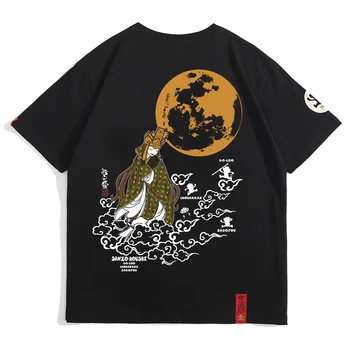 T LACIBLE Póló Férfi Alkalmi Laza Pamut Harajuku Kínai Kanji Ősi Szerencsés Cloud Print Tshirt Nyári Rövid Ujjú Póló Maximum