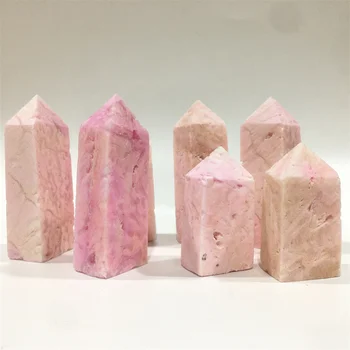 Természetes nyers kristályok tetraéder torony rózsaszín aragonit pont pálca pontot otthon dekoráció