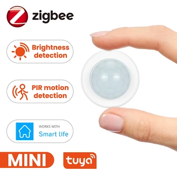 Tuya Zigbee 3.0 Mini PIR Mozgásérzékelő Mozgást Emberi Test Érzékelő Fényerő Fényerősség Érzékelő Lux-Mérő Home Security Alarm