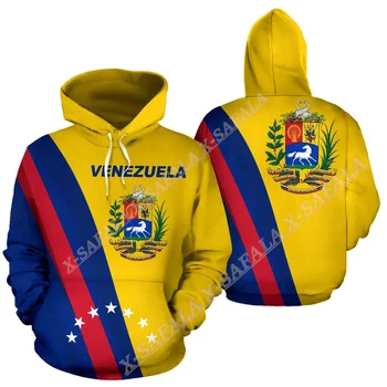 Venezuela címer Foci Szerető 3D Nyomtatás Cipzáras Kapucnis Férfi Pulóver Pulóver Kapucnis Jersey Melegítőben Outwear Kabát Alkalmi