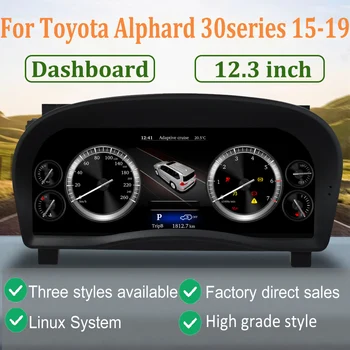 ViKNAV 12.3 inch digitális mérőműszer klaszter Toyota Alphard 30series 2015-2019 autó műszerfalon csere Linux rendszer